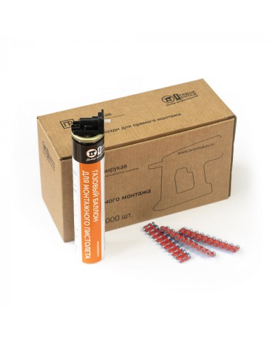 Комплект газовый баллон 165 мм и гвозди 3х16 мм (кованые) (1000 шт/уп) Промрукав (PR08.22647) в Липецке Аксессуары для кабель-канала Pintop.ru