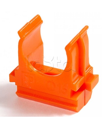 Крепёж-клипса для труб АБС-пластик оранжевая д25 в малой упаковке (10шт/500шт уп/кор) Промрукав (PR13.0068) в Липецке Держатели, клипсы, скобы Pintop.ru