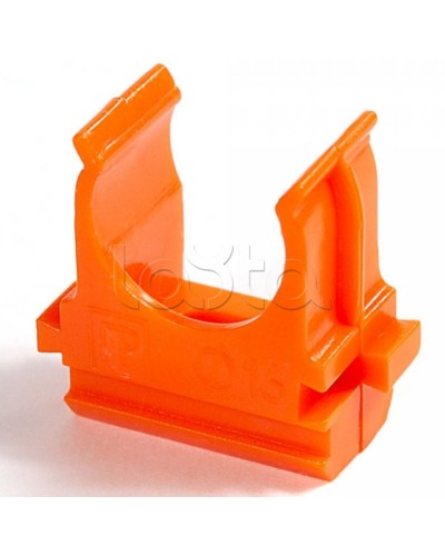 Крепёж-клипса для труб АБС-пластик оранжевая д32 в малой упаковке (10шт/500шт уп/кор) Промрукав (PR13.0115) в Липецке Держатели, клипсы, скобы Pintop.ru