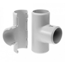 Тройник разборный д16 безгалогенный (HF) атмосферостойкий серый (70шт/700шт уп/кор) Промрукав (PR13.0364)