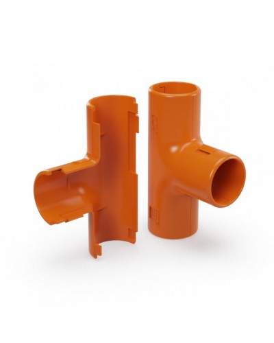 Тройник разборный оранжевый d25 мм (30шт/300шт уп/кор) Промрукав (PR13.1160) в Липецке Повороты, муфты, тройники Pintop.ru