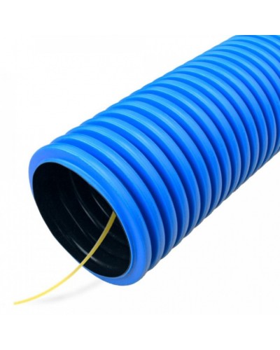 Труба гофрированная двустенная ПНД гибкая тип 750 (SN16) с/з синяя д110 (50м/уп) Промрукав (PR15.0054) в Липецке Труба гофрированная Pintop.ru