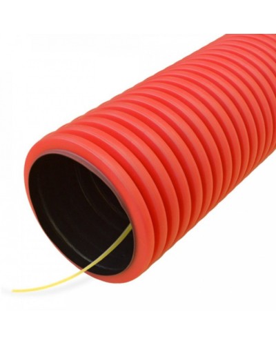 Труба гофрированная двустенная ПНД гибкая тип 750 (SN24) с/з красная д75 (50м/уп) Промрукав (PR15.0176) в Липецке Труба гофрированная Pintop.ru