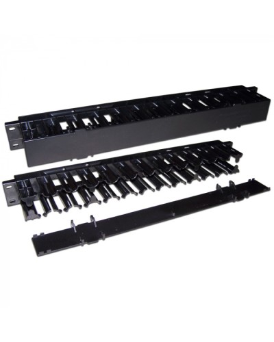 Кабельный органайзер 19 пластиковый, c крышкой, 1U LANMASTER (LAN-ORG/CVP-1U) в Липецке Кабельные органайзеры Pintop.ru