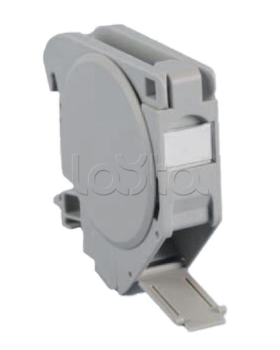 Крепление на DIN-рейку для модулей Keystone Jack c крышками Hyperline FP-IE-DIN-KJ-1A-GY в Липецке Коммутационные изделия Pintop.ru