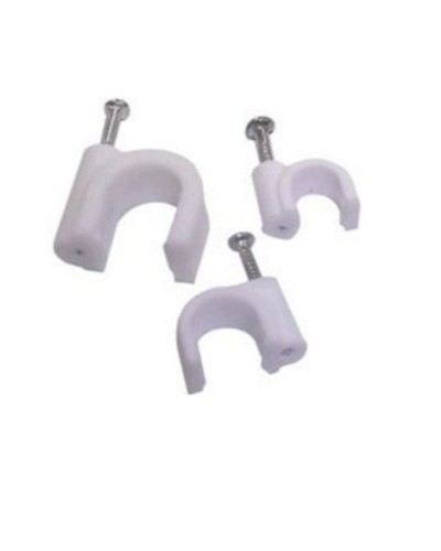 Скоба пластиковая с гвоздём круглая (100 шт/уп) СПК 10 в Липецке Крепежные изделия Pintop.ru