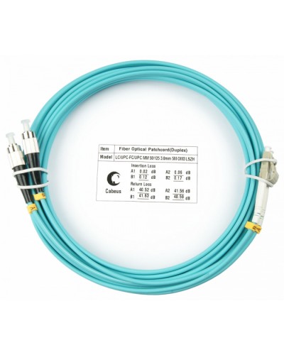 Шнур оптический duplex LC-FC 50/125 mm OM3 10м LSZH Cabeus FOP-50-LC-FC-10m в Липецке Патч-корды и пигтейлы Pintop.ru