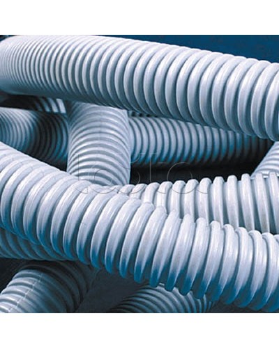 Труба ПВХ гибкая гофр. д.50мм, тяжёлая без протяжки, 15м, цвет серый DKC 90550 в Липецке Труба гофрированная Pintop.ru