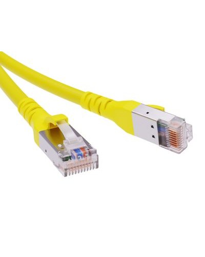 Патч-корд экранированный CAT6A SF/UTP 4х2, LSZH, желтый, 1м DKC RN6ASF4510YL в Липецке Патчкорды (медные) Pintop.ru