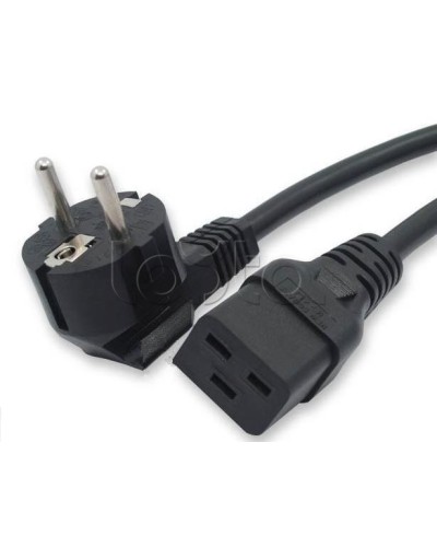 Кабель питания (Shucko - C19), 16A, угловая вилка, 5м Hyperline PWC-IEC19-SHM-5.0-BK в Липецке Патч-корды и пигтейлы Pintop.ru