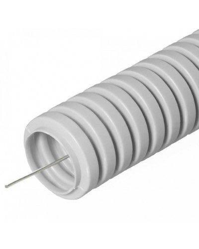 Труба гофрированная ПВХ тяжелая 750 Н серая с/з д20 (50м/уп) Промрукав (PR.0120415) в Липецке Труба гофрированная Pintop.ru