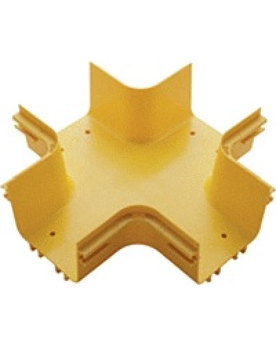 Х-соединитель оптического лотка 120 мм, желтый LANMASTER LAN-OT120-XT в Липецке Аксессуары для кабель-канала Pintop.ru