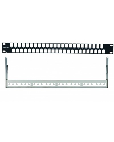 Наборная коммутационная панель 19”, 1U, 48 портов UTP/FTP Eurolan (27F-00-48BL) в Липецке Патч-панели Pintop.ru