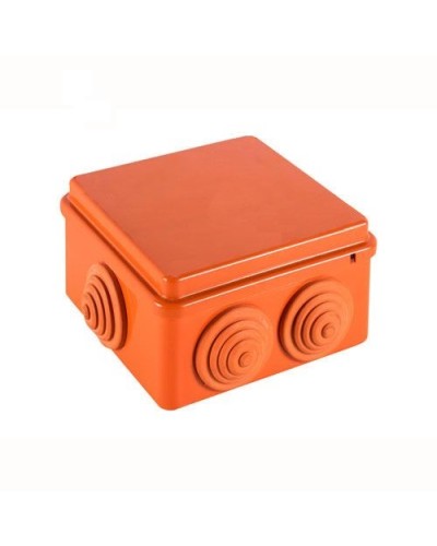 JBS100 Коробка огн. E110, о/п 100х100х55мм, без галогена, 6 вых., IP55, 10P, (0,15-2,5 мм2), цвет оранж. Экопласт (43427HF) в Липецке Распределительные коробки Pintop.ru