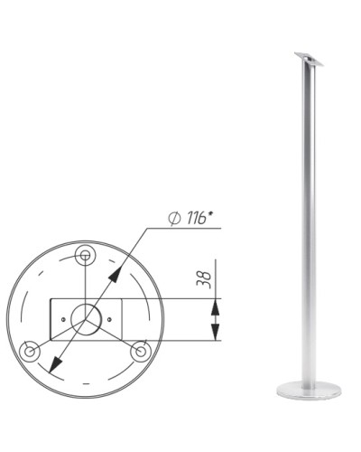 Стойка d32 (антик серебро) Oxgard в Липецке Ограждения Pintop.ru