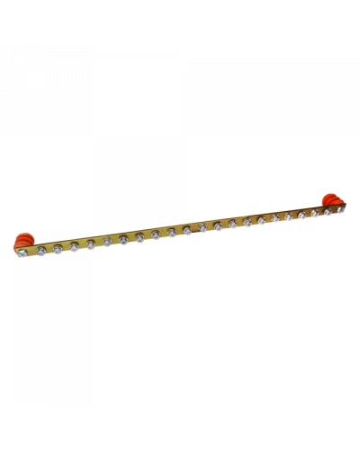 Шина заземления 19, медная 482х15х3 мм, 20 контактов TWT (TWT-EBARH-1U-15x3/20) в Липецке Аксессуары для стоек и шкафов Pintop.ru