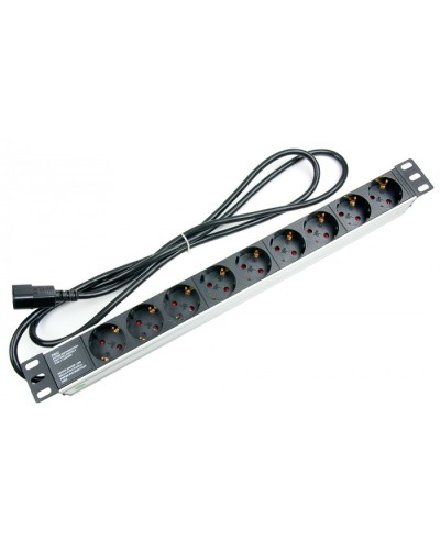 Блок на 9 розеток IEC 320 горизонтальный для 19 шкафов Cabeus PDU-9P-2IEC в Липецке Блоки розеток Pintop.ru