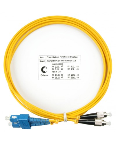 Шнур оптический duplex SC-FC 9/125 sm 2м LSZH Cabeus FOP(d)-9-SC-FC-2m в Липецке Патч-корды оптические Pintop.ru