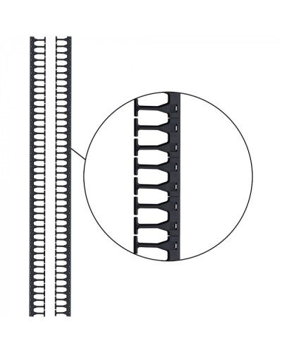 Кабельная гребенка 42U с пальцами глубиной 106 мм, 2 шт. в компл., черная LANMASTER (LAN-DC-CB-42Ux8-PF/S) в Липецке Аксессуары для стоек и шкафов Pintop.ru