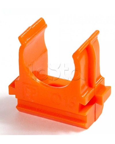 Крепёж-клипса для труб АБС-пластик оранжевая д20 в малой упаковке (10шт/1000шт уп/кор) Промрукав (PR13.0067) в Липецке Держатели, клипсы, скобы Pintop.ru