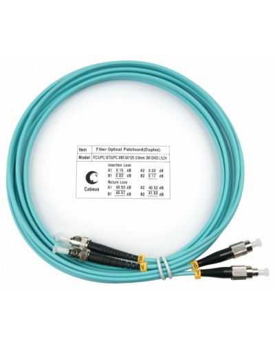 Шнур оптический duplex FC-ST 50/125 mm OM3 3м LSZH Cabeus FOP-50-FC-ST-3m в Липецке Патч-корды и пигтейлы Pintop.ru