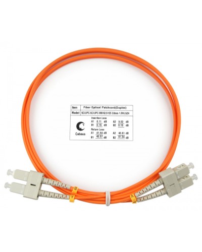 Шнур оптический duplex SC-SC 62,5/125 mm 1,5м LSZH Cabeus FOP-62-SC-SC-1,5m в Липецке Патч-корды оптические Pintop.ru