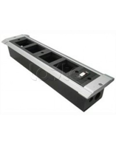 Блок настольный встраиваемый, с выключателем нагрузки на 4 модуля (45х45мм) для креп. к столу (алюмин) Экопласт 70324 в Липецке Аксессуары для кабель-канала Pintop.ru