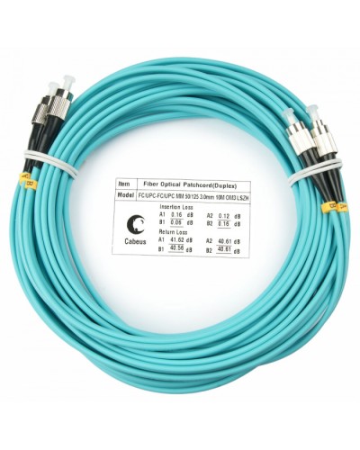 Шнур оптический duplex FC-FC 50/125 mm OM3 20м LSZH Cabeus FOP-50-FC-FC-20m в Липецке Патч-корды и пигтейлы Pintop.ru