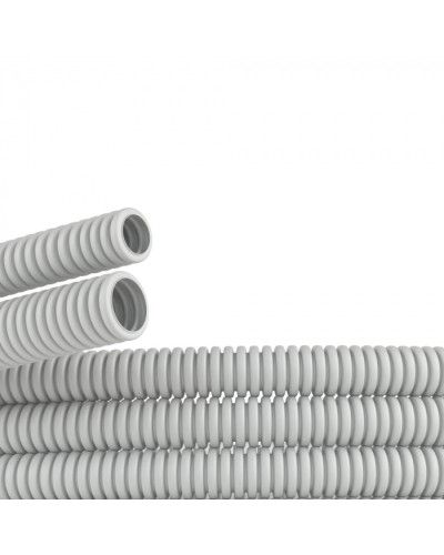 Труба ПВХ гибкая гофр. д.40мм, тяжёлая без протяжки, цвет серый DKC 90540 в Липецке Труба гофрированная Pintop.ru