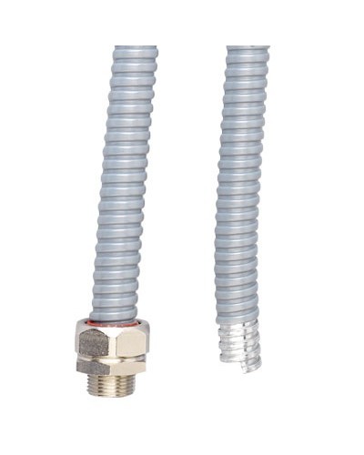 Металлорукав DN 12мм в ПВХ изоляции, Dвн 12,0 мм, Dнар 16,0, 50 м, цветчёрный DKC 6071R-012N в Липецке Крепежные изделия Pintop.ru