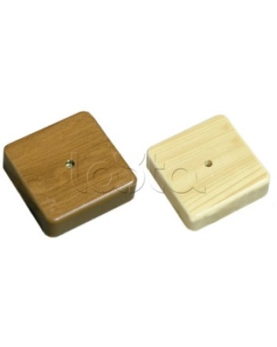 SM Коробка 1 постовая распред. 75х75х20мм c текстурой дерева (орех) (1шт) Экопласт (72908N-1) в Липецке Распределительные коробки Pintop.ru