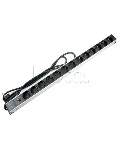 Блок евророзеток для 19 шкафов, 13 розеток, фильтр, 16 A Cabeus PDU-13P-F-2EU в Липецке Блоки розеток Pintop.ru