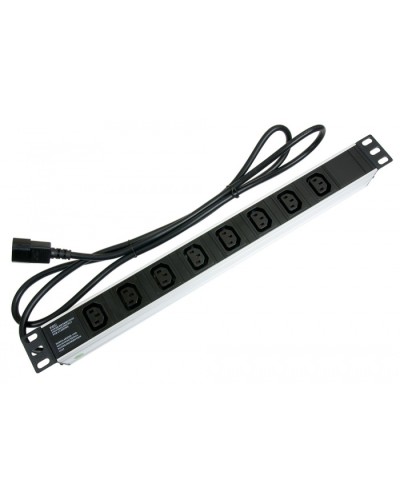 Блок на 8 розеток IEC 320 горизонтальный для 19 шкафов Cabeus (PDU-8I-2IEC) в Липецке Блоки розеток Pintop.ru