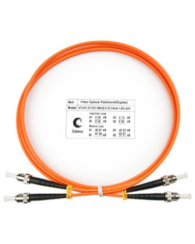 Шнур оптический duplex ST-ST 62,5/125 mm 1,5м LSZH Cabeus FOP-62-ST-ST-1,5m в Липецке Патч-корды оптические Pintop.ru