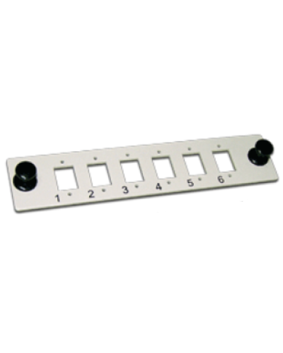 Панель адаптерная на 6 ST адаптеров, серая LANMASTER LAN-FP-ST в Липецке Аксессуары для стоек и шкафов Pintop.ru