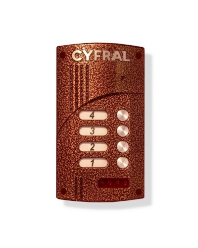 Блок вызова видеодомофона на 4 абонента со встроенным коммутатором Цифрал M-4.1M/VC в Липецке Блоки вызова многоабонентные Pintop.ru