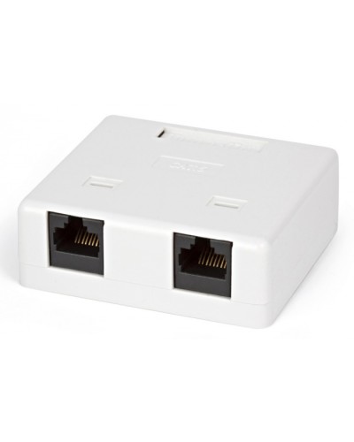 Розетка компьютерная RJ-45(8P8C) Hyperline SB1-2-8P8C-C6-WH в Липецке Розетки компьютерные и телефонные Pintop.ru