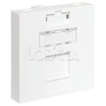 Вставка розеточная TERACOM PRO 45x45мм формат Mosaic на 1 модуль Keystone белая EKF (TRP-INS-MOS-2M1P-WH)