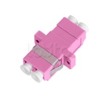 Адаптер NIKOMAX волоконно-оптический, соединительный, многомодовый, стандарта OM4, LC/UPC-LC/UPC, двойной, пластиковый, без шторки, с фланцами, маджента, уп-ка 2шт. NIKOMAX (NMF-OA2M4-FN-LCU-LCU-MG-2)