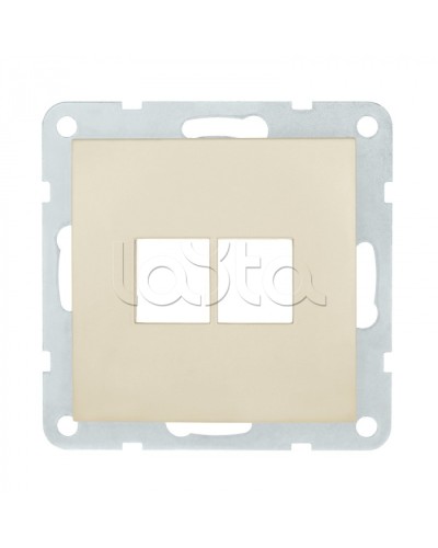 Накладка с суппортом розетки комп. и телеф. на 2 входа (бежевый матовый) БЕЗ механизма LK80 Экопласт (846202-0 в Липецке Розетки компьютерные и телефонные Pintop.ru