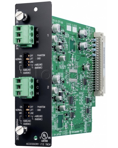 Модуль микрофонных / линейных входов (моно, 20 бит) TOA D-922E в Липецке Системы оповещения и трансляции TOA Pintop.ru